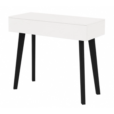 Toaletka / konsola "VOGA" biała mat 90cm, czarne nóżki